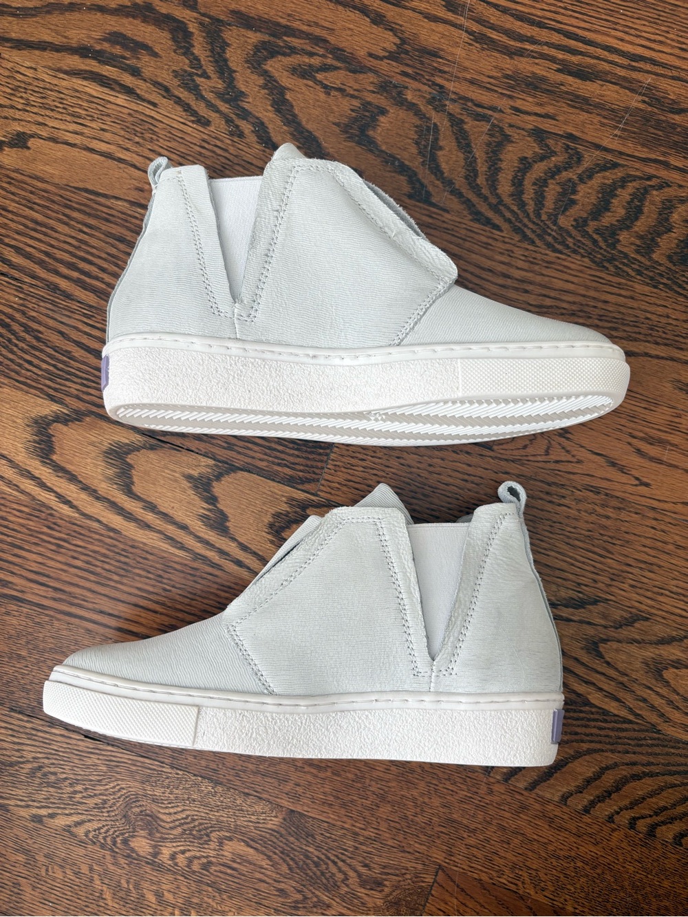 Miz Mooz Light Gray Suede Slip-On Sneaker Boots